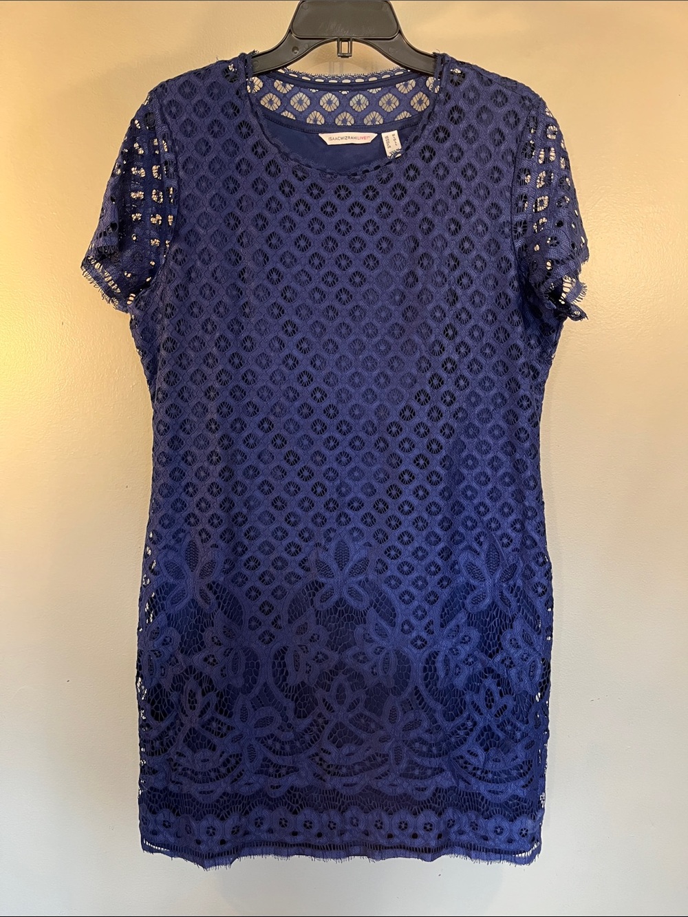 Isaac Mizrahi Royal Blue Floral Lace Shift Dress